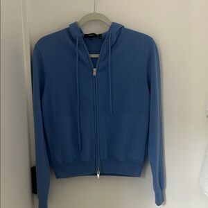 Light Blue Theory Zip -Up cashmere Hoodie Sweater great with light grays